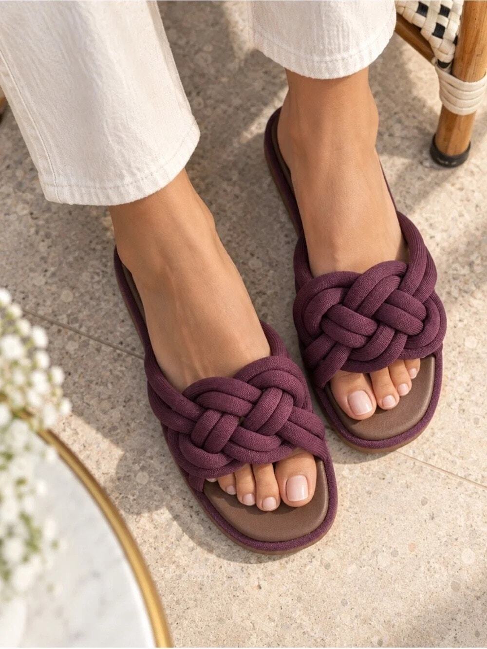 Rothy's The Summer Sandal In Blackberry Size 9.5